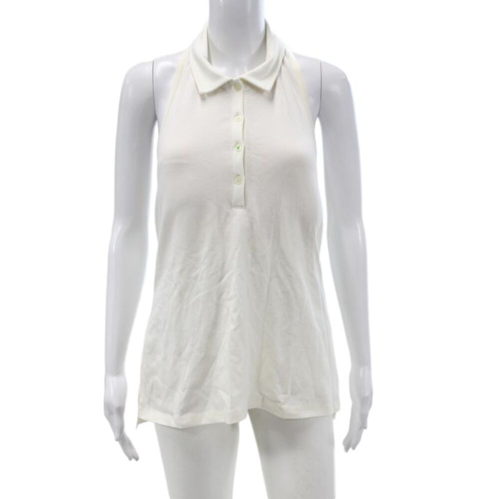 Hedge Women Polo Dress White Collared Sleeveless Cotton Mini Size XL